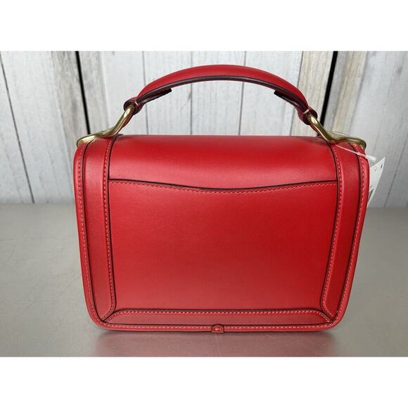 New! Coach Hero Shoulder Bag Sport Red Accordion Style Hangtag Strap Crossbody - Picture 3 of 10